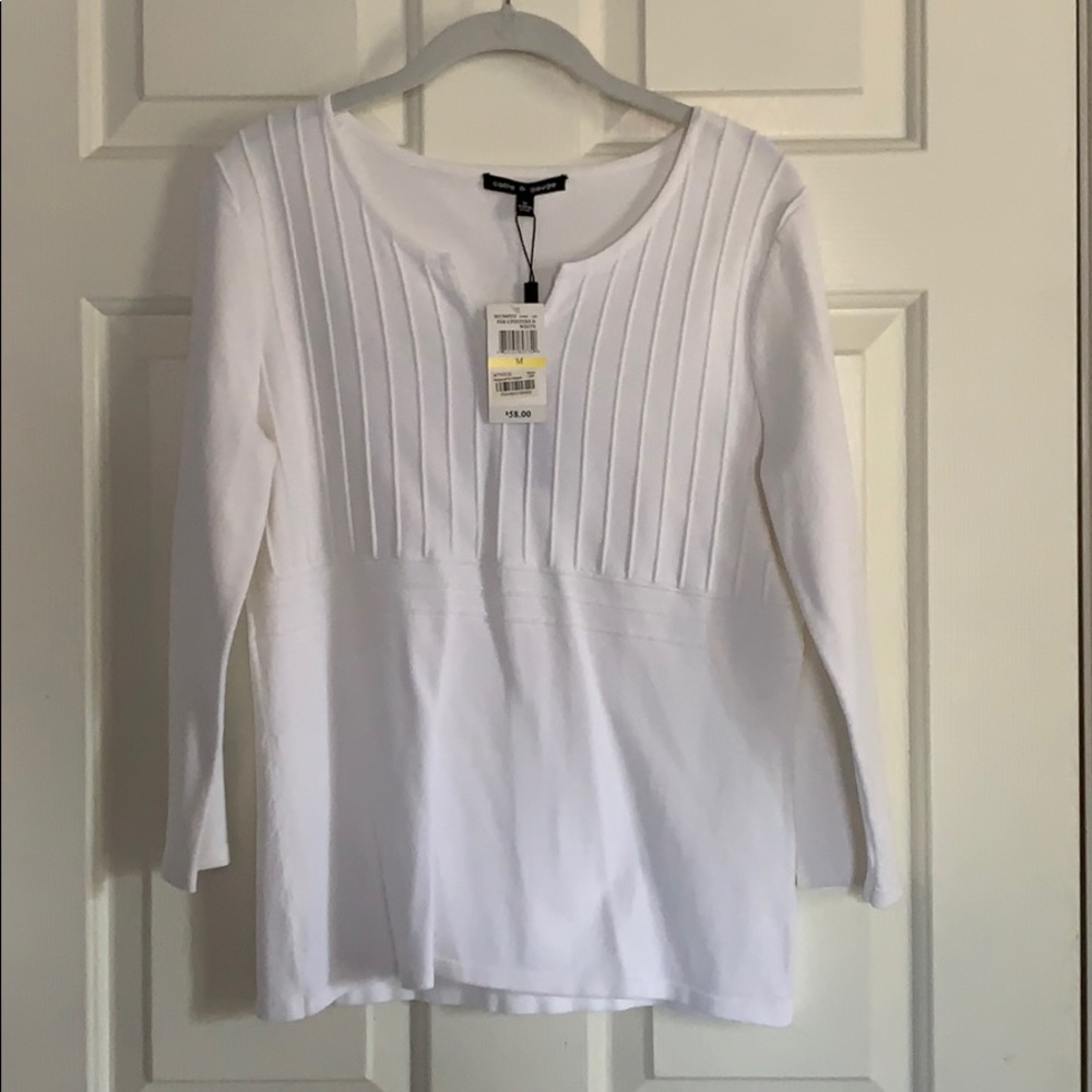 White Cable & Gauge long sleeved top